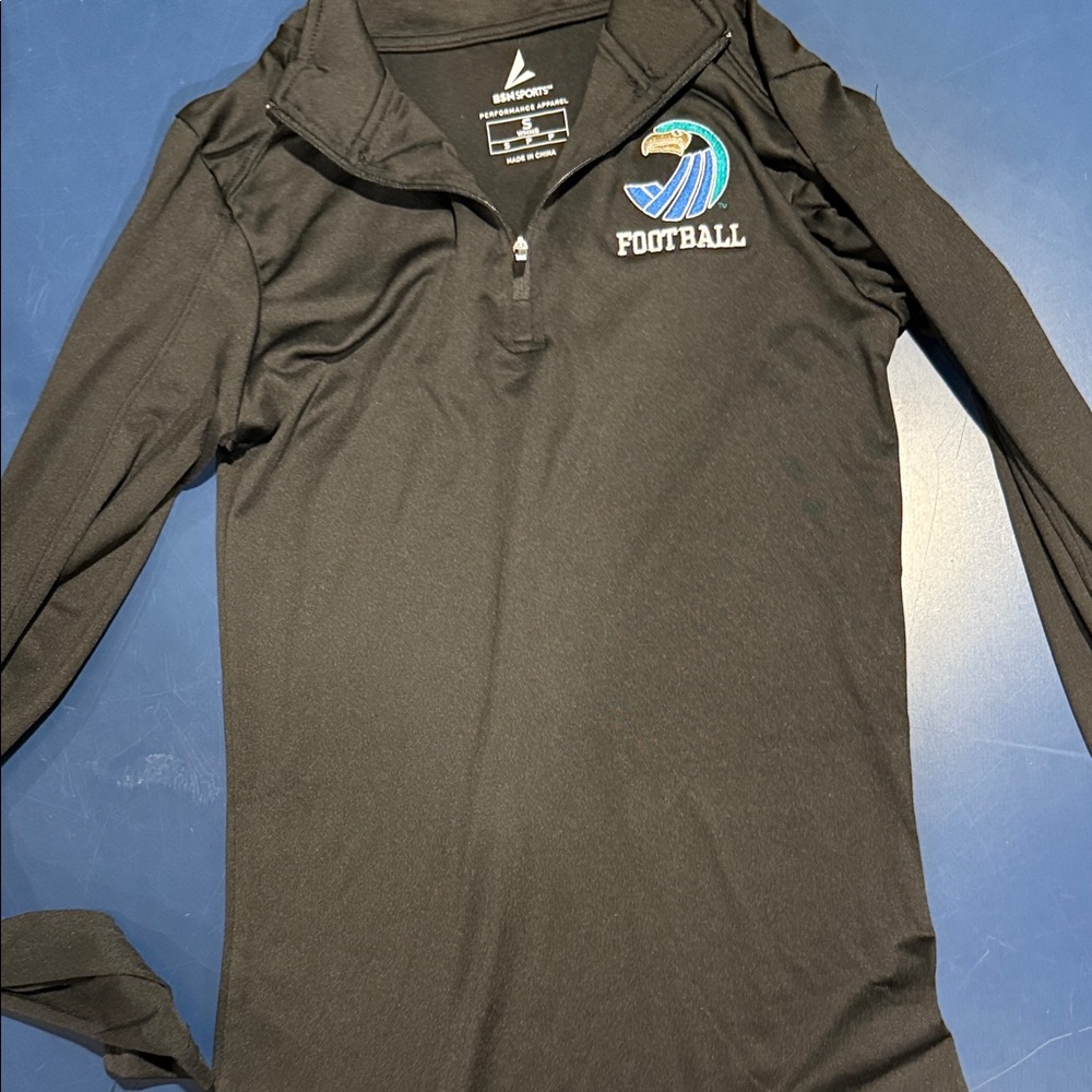 Black Football Quarter-Zip Pullover